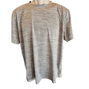 Under armour mens running shirt size L grey vented lightweight active gym top ^